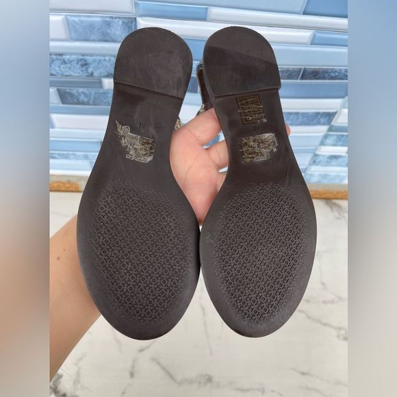 Tory Burch Gold and Brown Sandals - Picture 10 of 12